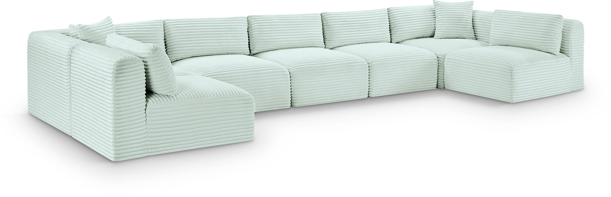 Shaggy - 7 Piece Modular U-Shaped Armless Sectional
