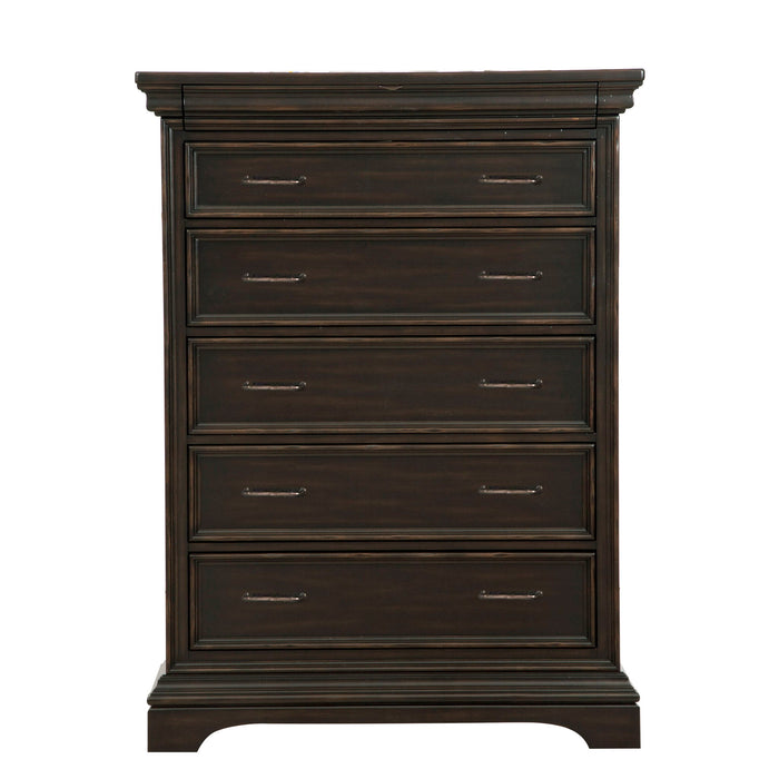 Caldwell - 6 Drawer Chest - Dark Wood