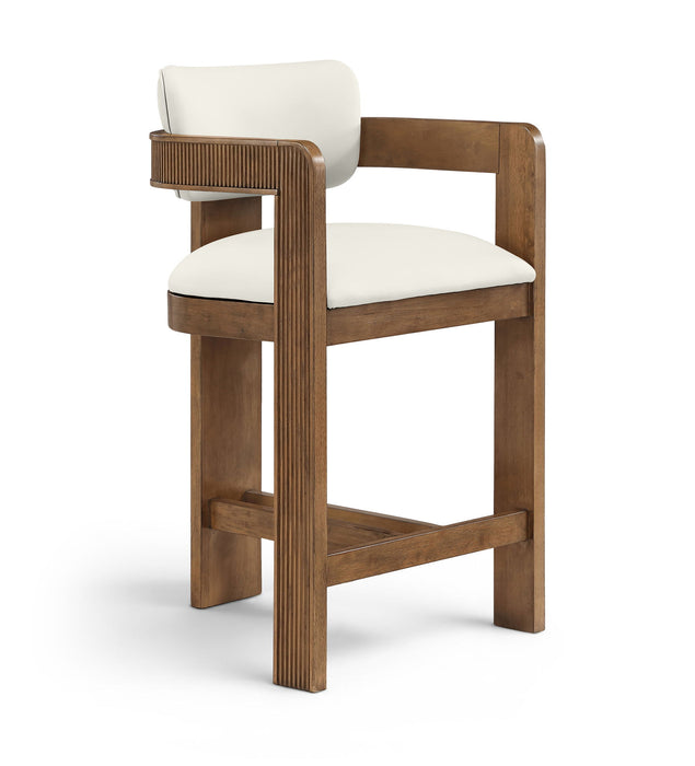 Sacha - Vegan Leather Upholstered Counter Stool With Brown Base