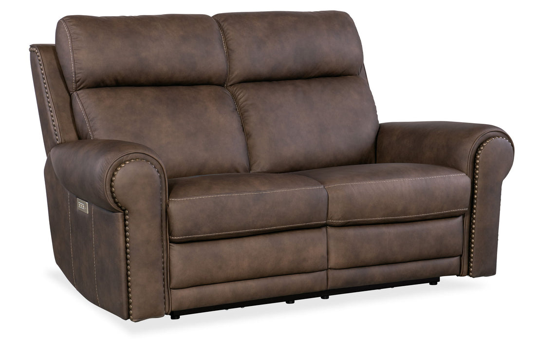 MS - Duncan Power Loveseat With Power Headrest & Lumbar - Dark Brown
