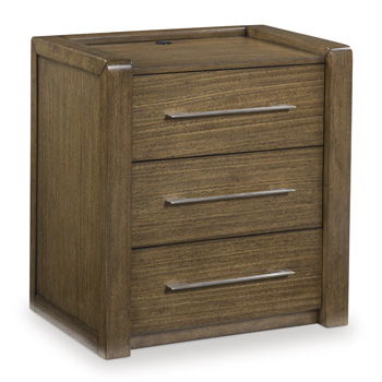 Marxmore - Three Drawer Night Stand - Brown - Albert's Furniture (Wayne, MI)