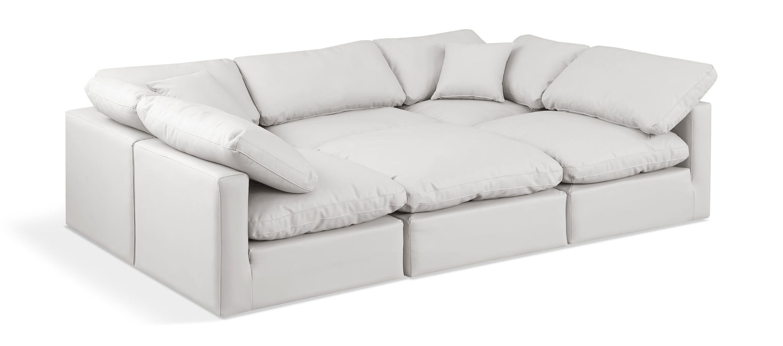 Indulge - Faux Leather 6 Piece Modular Sectional