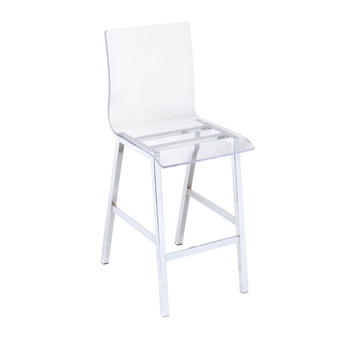 Nadie - Counter Height Chair (Set of 2) - Clear Acrylic & Chrome