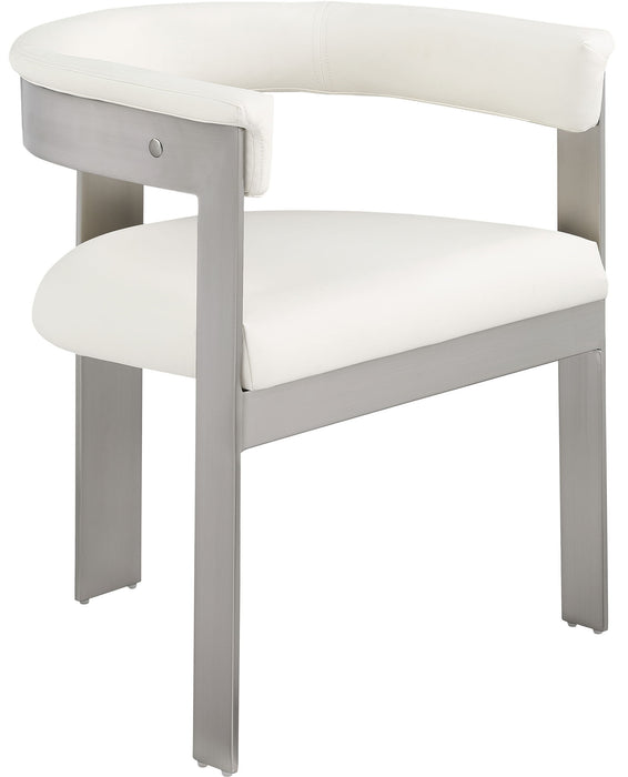 Romeo - Faux Leather Dining Chair With Silver Base (Set of 2)
