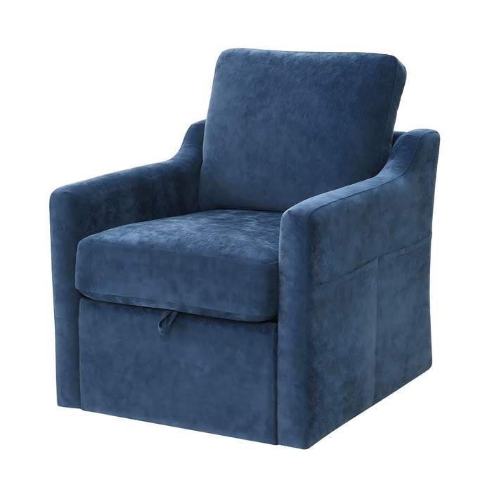 Swivel Arm Chair With USB Type-C Charging And Book Pocket