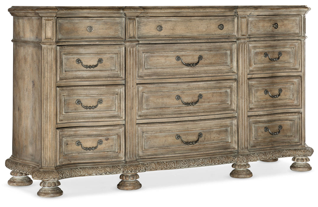 Castella - 12-Drawer Dresser - Light Brown