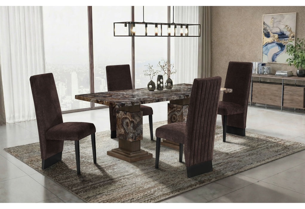 D12DT - 7 Piece Dining Room Set (Dining Table With 6 Dining Chairs) - Dark Brown