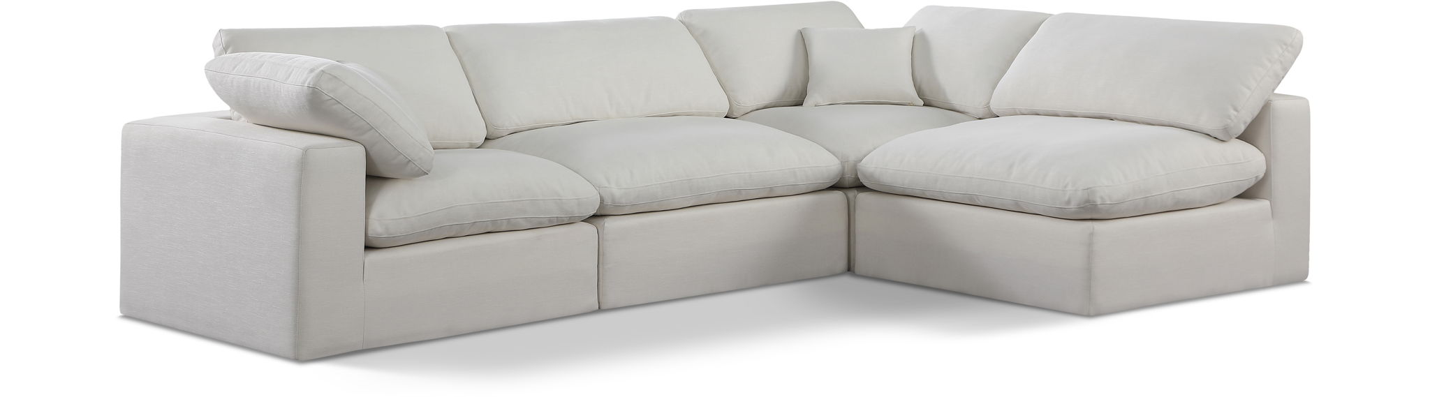Comfy - 4 Piece Linen Fabric Modular Armless Sectional