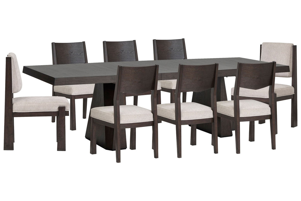 Tauren - 9 Piece Extendable Double Pedestal Dining Table Set