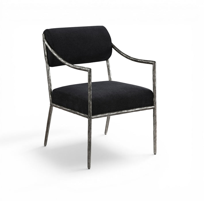 Bastille - Upholstered Dining Arm Chair (Set of 2) - Silver Frame