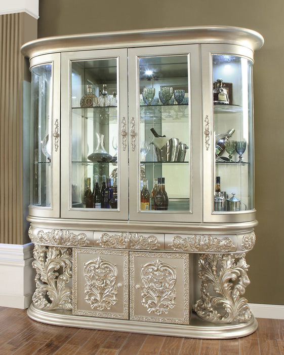 HD-8088 - China Cabinet - Silver With Gold Highlight