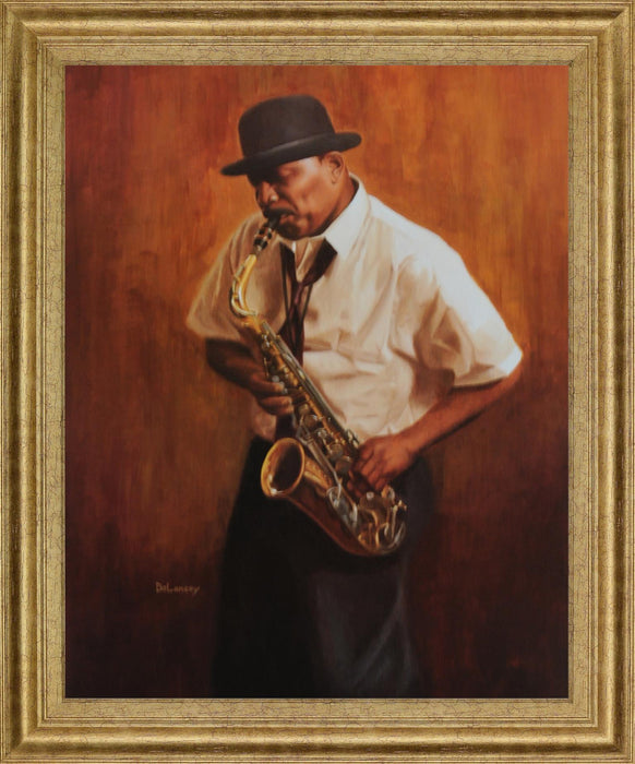 Jazz Nocturne - 28" x 34" Framed Wall Art - Orange - Albert's Furniture (Wayne, MI)