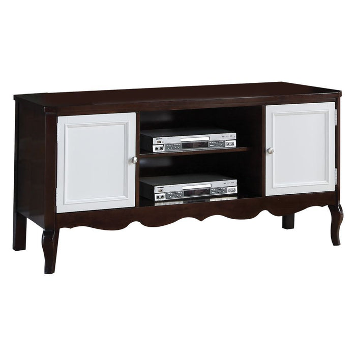 Mathias - TV Stand - Walnut & White