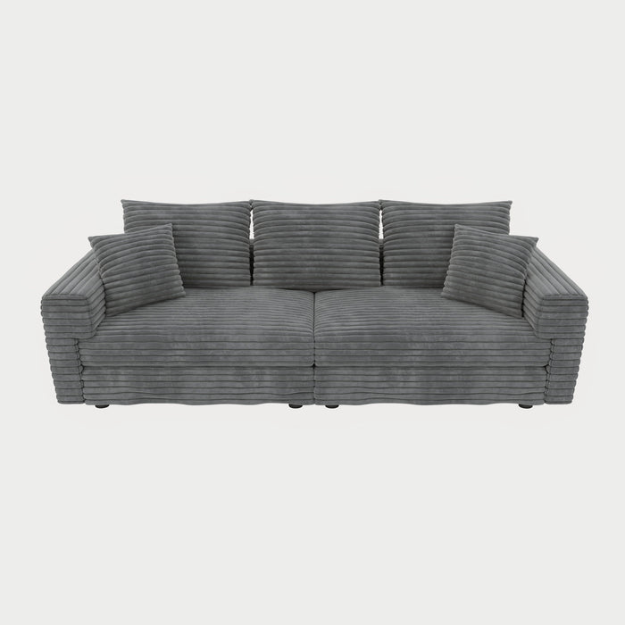 4 Seat Sofa, Modern Comfy Upholstered Sofa Cloud Couch, Deep Seat Couches With Soft Pillows