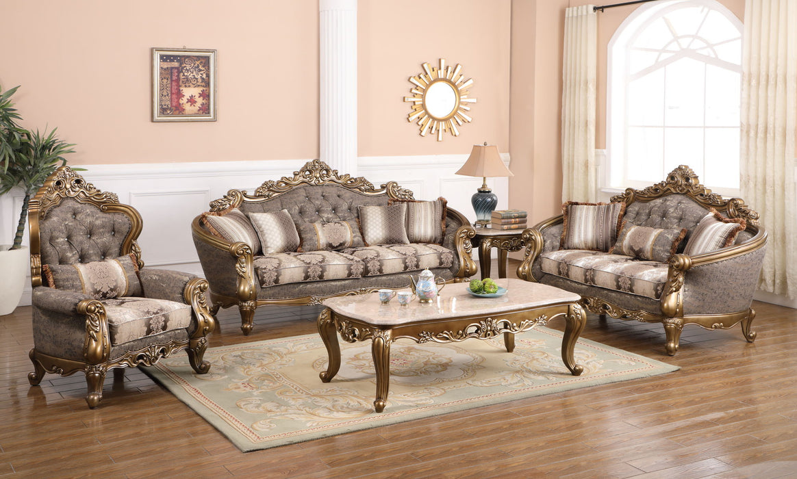 Amelia - 5 Pieces Living Room Set - Gold