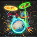 Neon Spectrum Drums - 37" x 37" Framed Wall Art - Albert's Furniture (Wayne, MI)