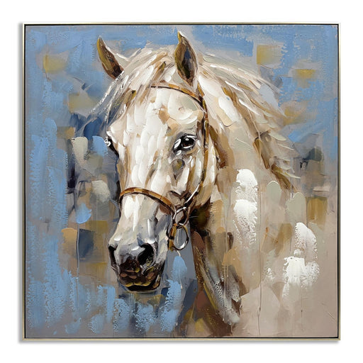 Golden Mane Majesty - 40" x 40" Framed Wall Art - Blue - Albert's Furniture (Wayne, MI)