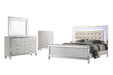 Valentino - Queen 5 Piece Bedroom Set(Bed, Dresser, Mirror, Chest) - White - Albert's Furniture (Wayne, MI)
