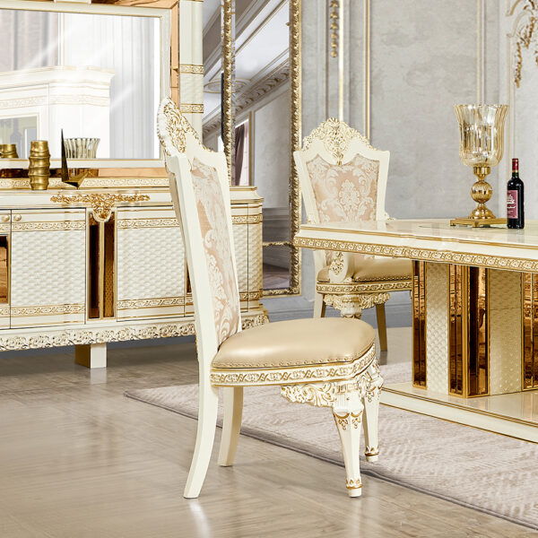 HD-1882 - Side Chair - Ivory / Gold