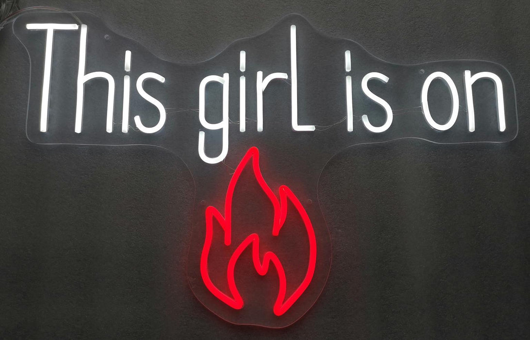 Neon This Girl Is On Fire - White