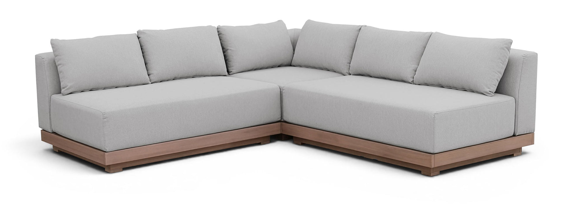 Solace - Olefin Performance Fabric 3 Piece Outdoor Patio Modular Sectional (2 Loveseats & Corner Chair)