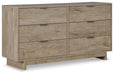 Oliah - Six Drawer Dresser - 31'' Height - Beige - Albert's Furniture (Wayne, MI)
