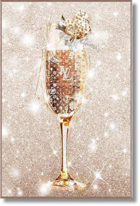 Rose Gold Bubbly With Rocks Framed - Beige - Albert's Furniture (Wayne, MI)