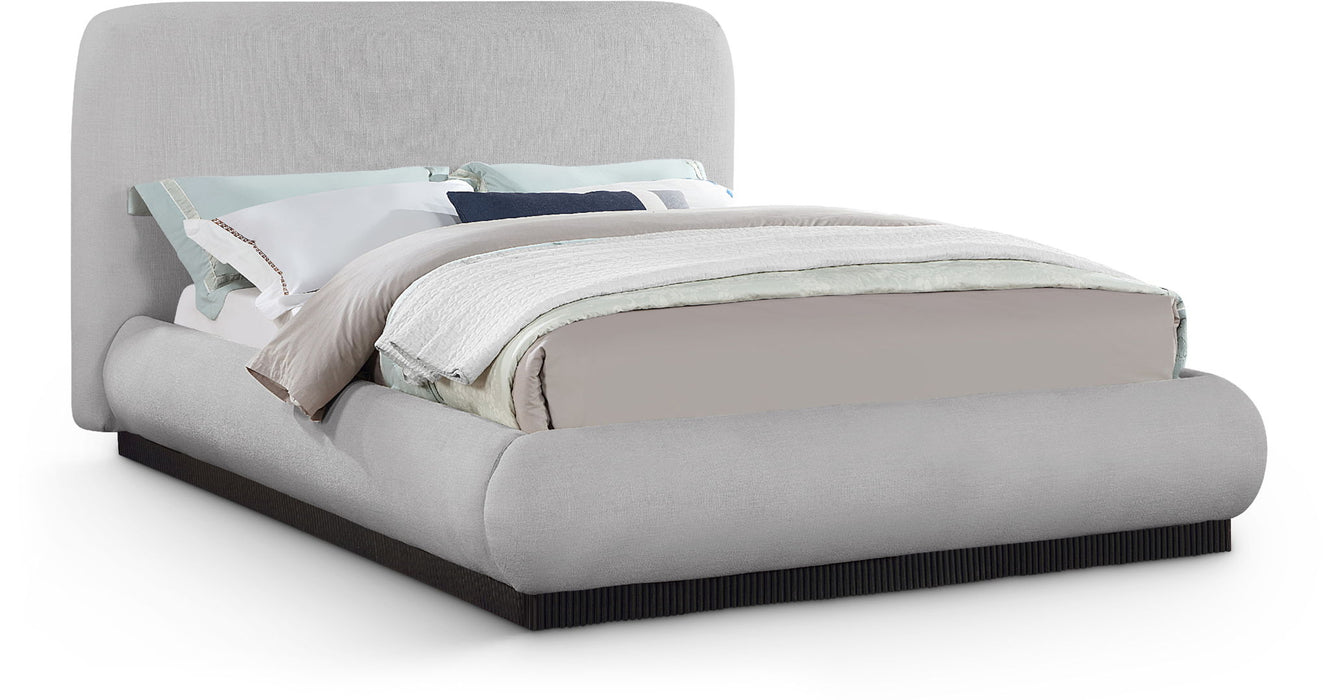 Rigby - Linen Bed With Black Base