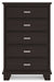 Covetown - Five Drawer Chest - Dark Brown - Albert's Furniture (Wayne, MI)