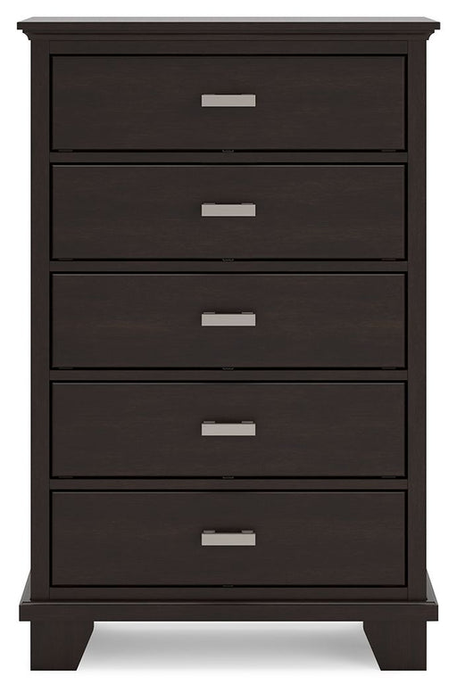 Covetown - Five Drawer Chest - Dark Brown - Albert's Furniture (Wayne, MI)