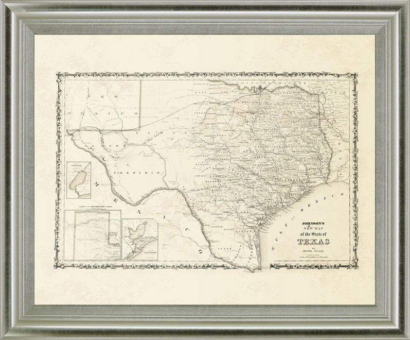 Aged Cartographer - 28" x 34" Framed Wall Art - Beige