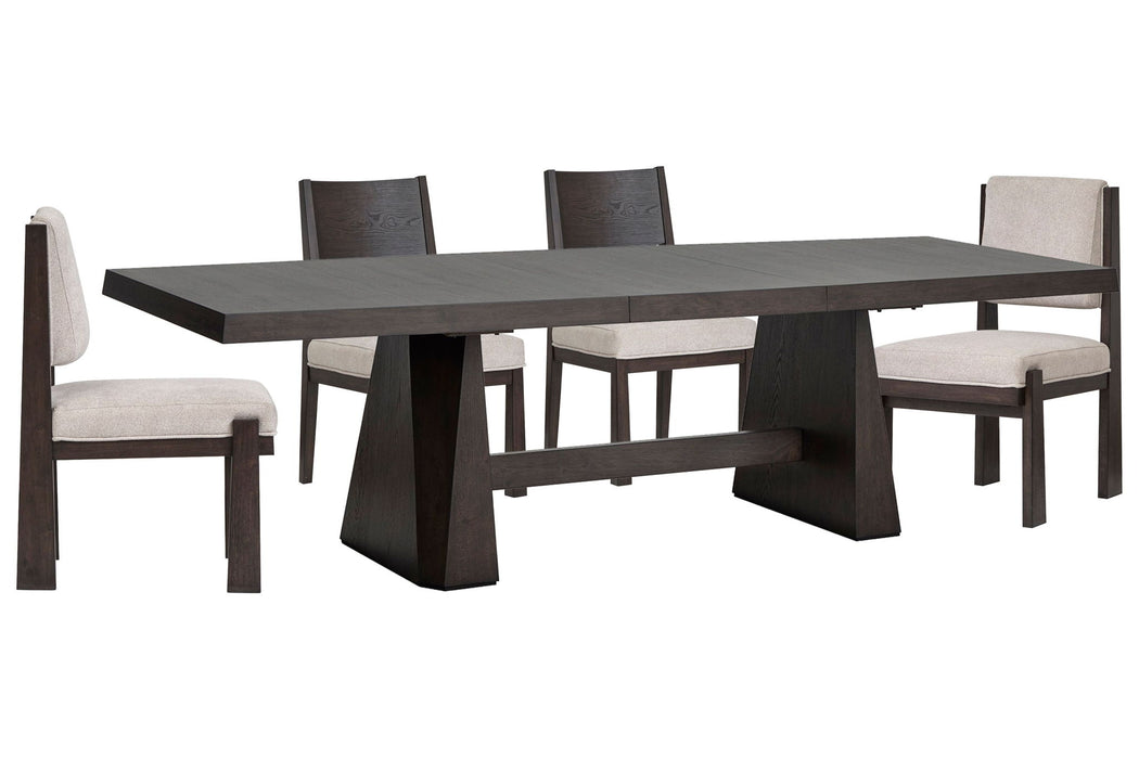 Tauren - 5 Piece Extendable Double Pedestal Dining Table Set