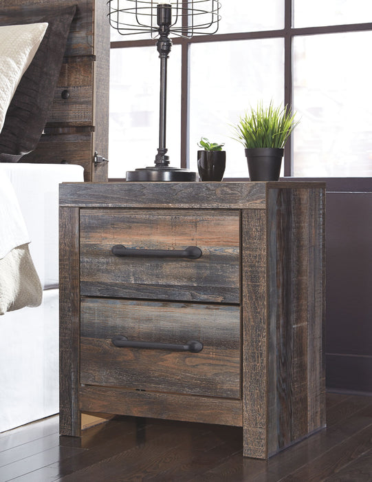 Drystan - Two Drawer Night Stand - Brown / Beige - Albert's Furniture (Wayne, MI)