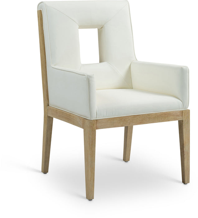 Gwendolyn - Faux Leather Dining Arm Chair With Natural Frame