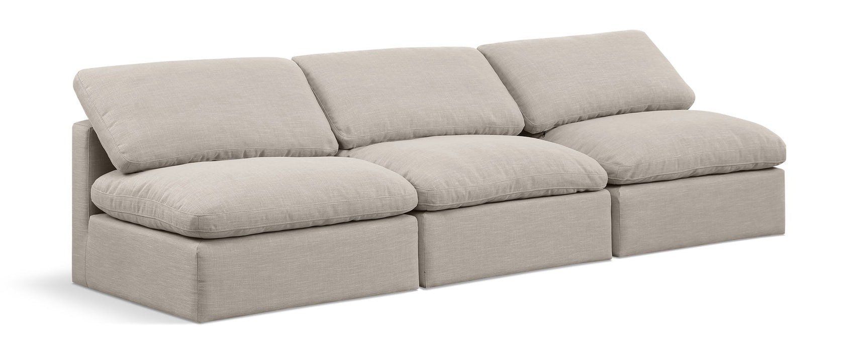 Indulge - Linen 3 Seat Modular Armless Sofa