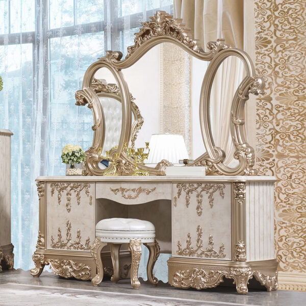 HD-9102 - Dresser - Champagne With Ivory Marbling