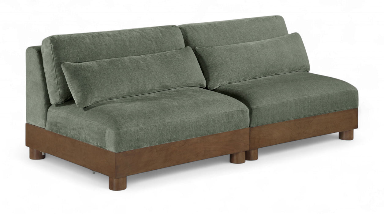 Turin - Chenille Fabric Upholstered Modular Sectional - Green