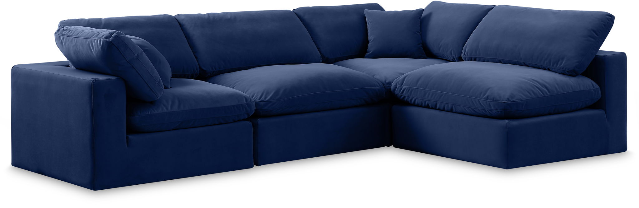 Comfy - 4 Piece Velvet Modular Armless Sectional