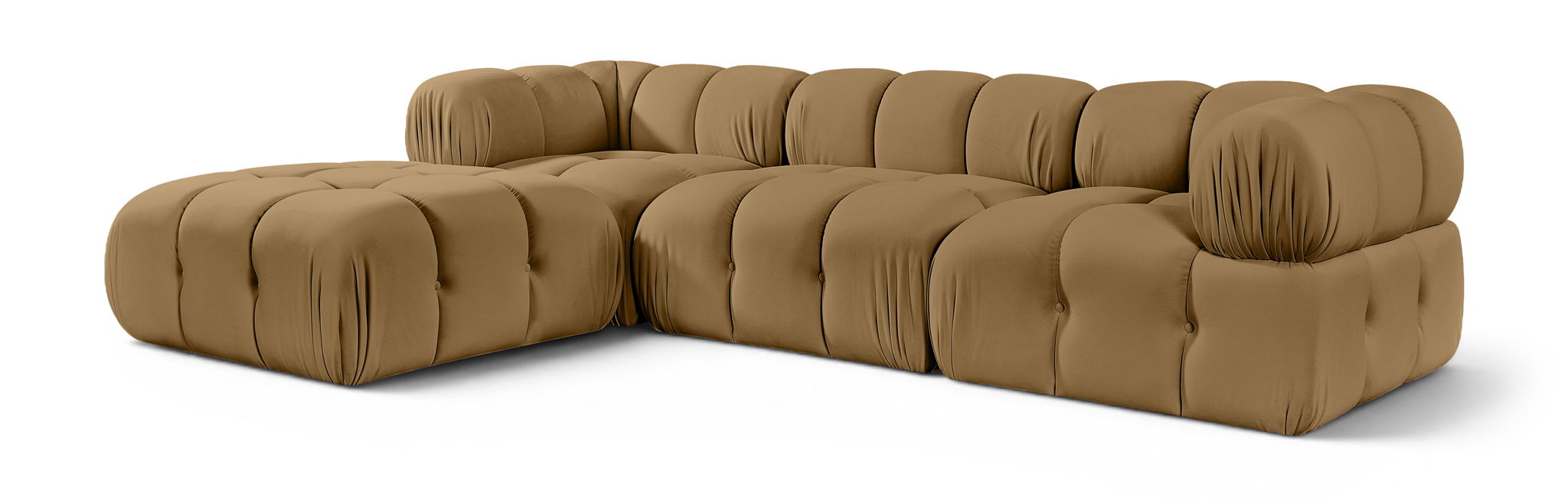 Orin - Velvet 4 Piece Modular Sectional With Chaise