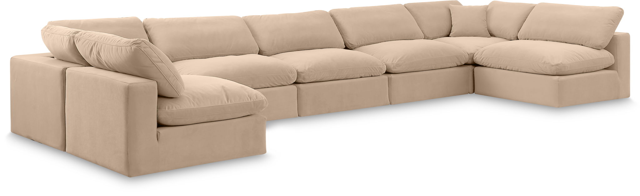 Comfy - 7 Piece Velvet Modular Armless Sectional