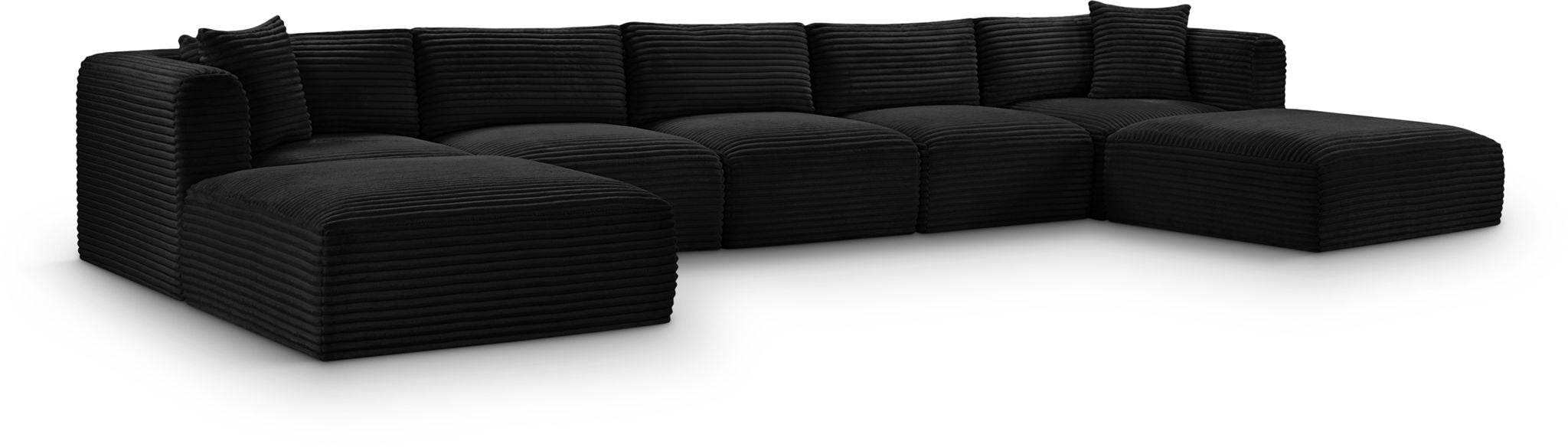Shaggy - 7 Piece Modular Sectional With 2 Ottomans