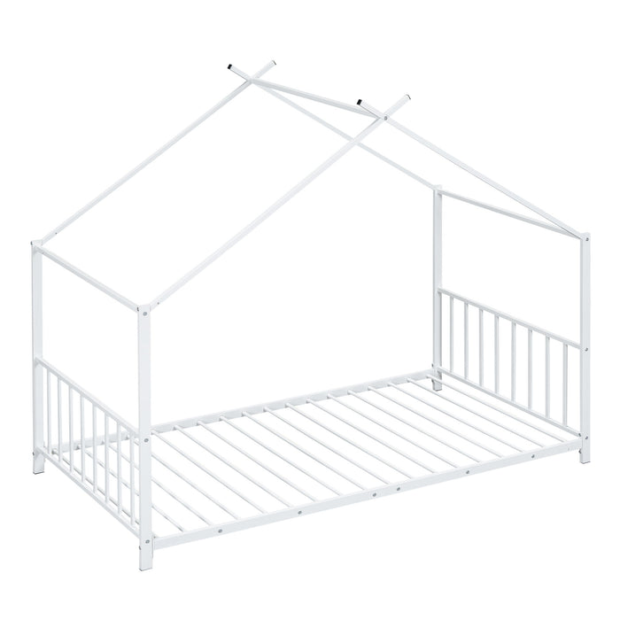 Metal House Platform Bed With Modern Design And Durable Frame