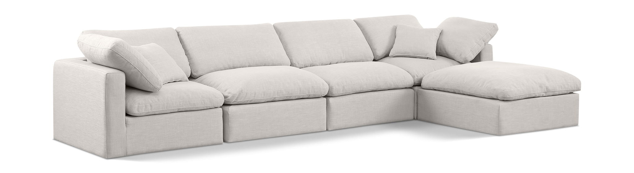 Indulge - Linen 5 Piece Modular Sectional With Chaise