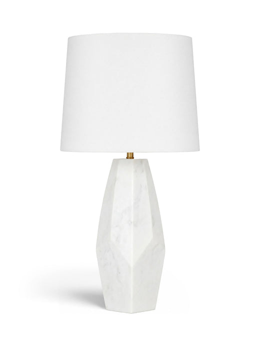 Seraphine - Genuine Marble And Linen Textured Fabric Table Lamp