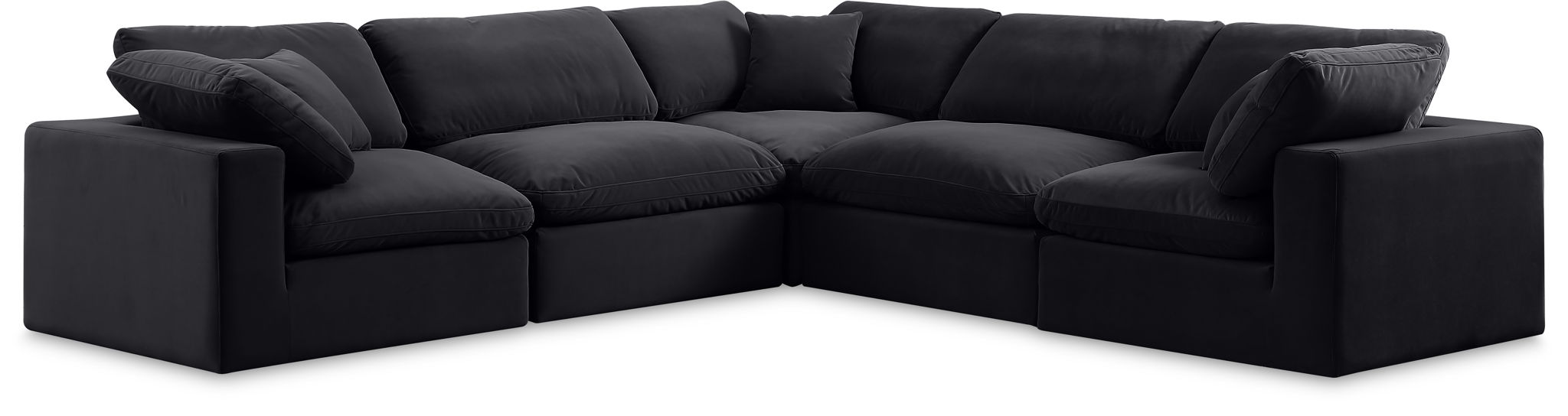 Comfy - 5 Piece Velvet Modular Corner Sectional