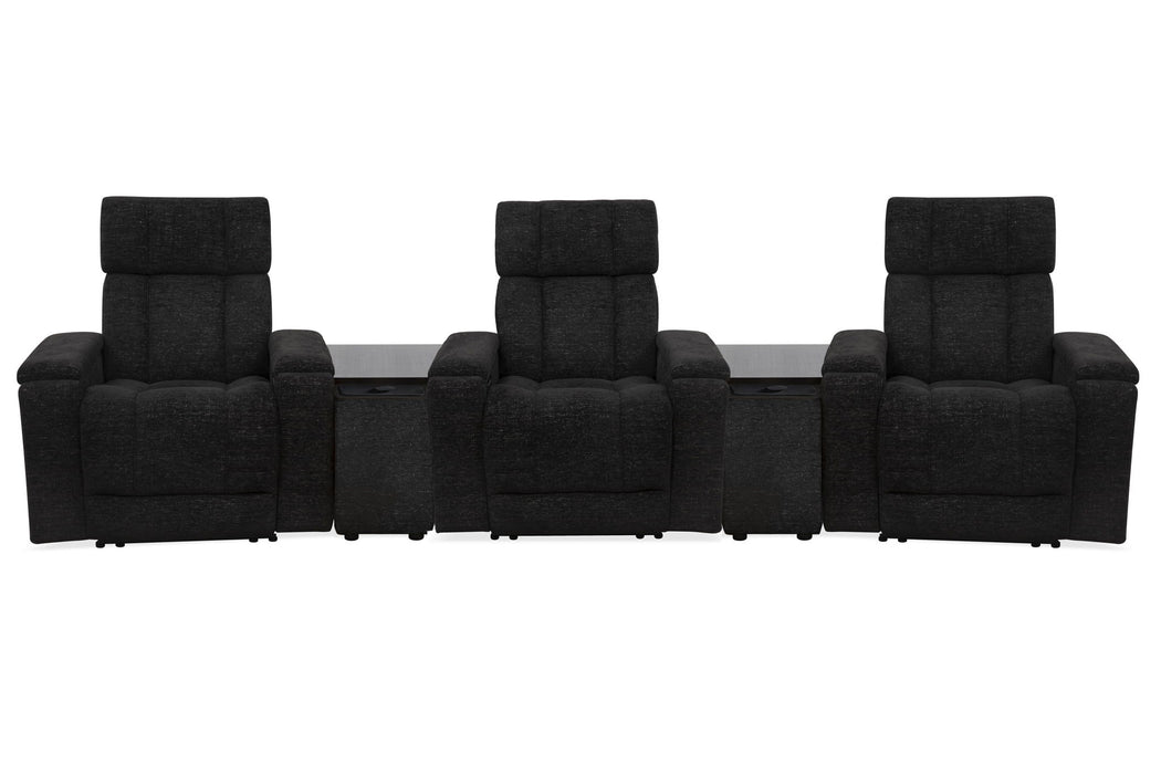 Phoenix - Zero Gravity Power 3 Seat Home Theater Seating With 2 Wedges And Immersive Audio
