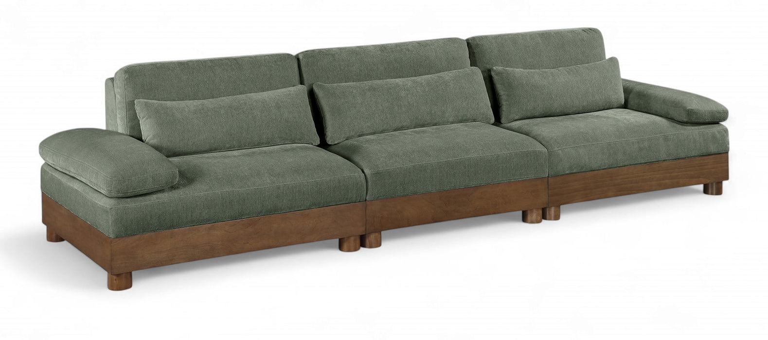 Turin - Chenille Fabric Upholstered Modular Sectional - Green