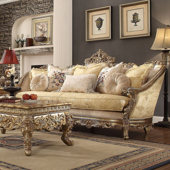 HD-2626 - Sofa - Gold With Rust Highlights