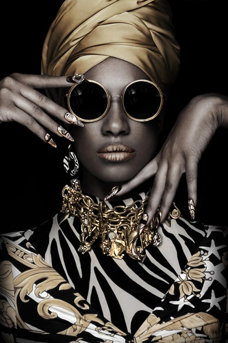 Golden Vogue Muse - 32" x 48" Framed Wall Art - Albert's Furniture (Wayne, MI)