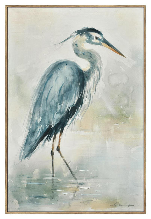Azure Wading Grace - 39" x 24" Framed Wall Art - Beige - Albert's Furniture (Wayne, MI)